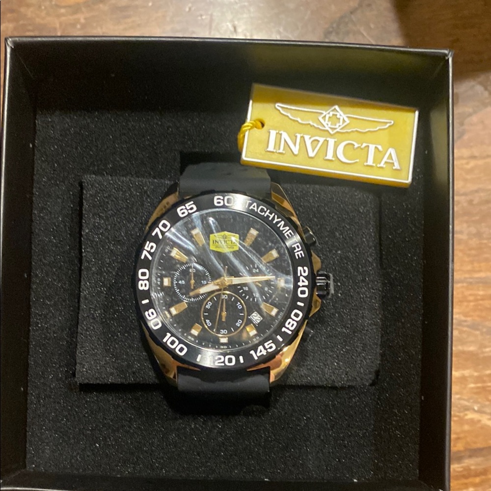 Invicta Black and Gold Men's Watch (Works)